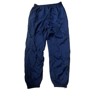Spalding Athletic Apparel Navy Blue Nylon Track Pants Vintage Size Large